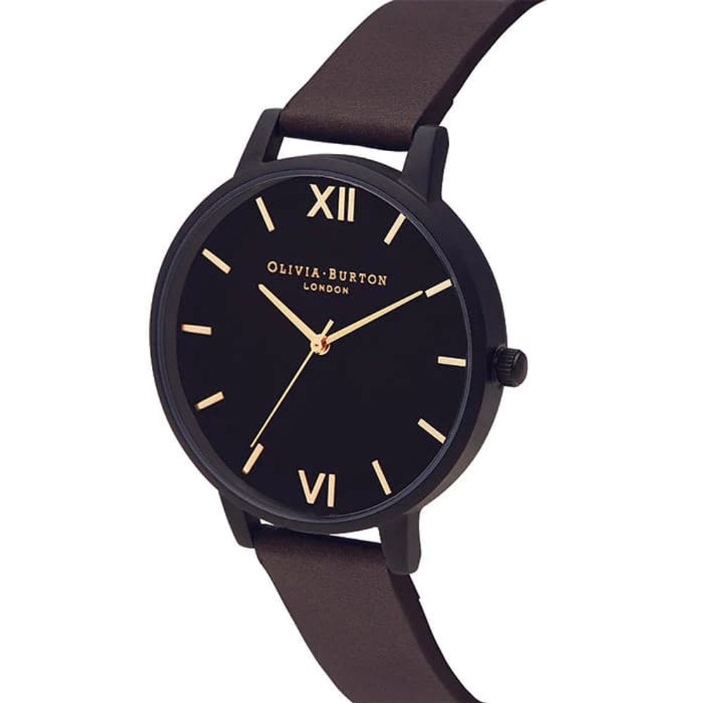 Black Synthetic Leather Watch