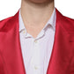 Red Polyester Single Breasted Formal Suit