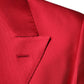 Red Polyester Single Breasted Formal Suit