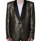 Gold SICILIA Jacquard Single Breasted Coat Blazer