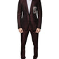 Maroon Deck Card Crown 2 Piece Formal Suit