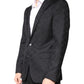 Black Wool Single Breasted Formal Blazer