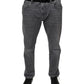 Dark Gray Cotton Stretch Skinny Denim Jeans