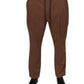 Brown Stripes Skinny Men Dress Pants