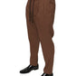 Brown Stripes Skinny Men Dress Pants