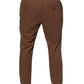 Brown Stripes Skinny Men Dress Pants