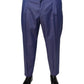 Blue Wool Tapered Formal Dress Pants