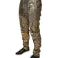 Gold Floral Jacquard Men Dress Pants