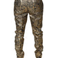 Gold Floral Jacquard Men Dress Pants