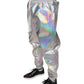 Silver Iridescent Men Jogger Sweatpants Pants