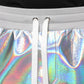 Silver Iridescent Men Jogger Sweatpants Pants