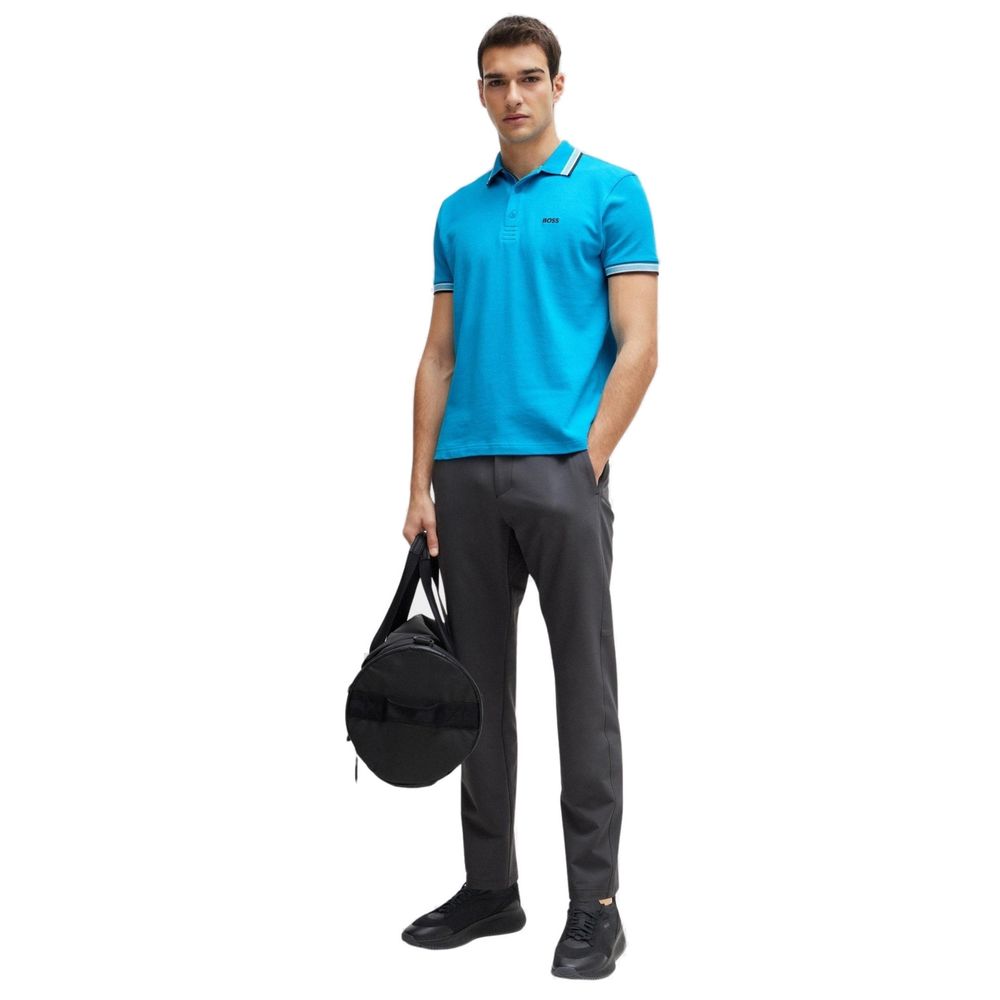 Turquoise Cotton Polo Shirt