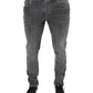 Dark Gray Cotton Stretch Skinny Denim Jeans