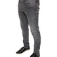 Dark Gray Cotton Stretch Skinny Denim Jeans