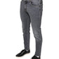 Dark Gray Cotton Stretch Skinny Denim Jeans