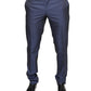 Blue Polyester Formal Tuxedo Pants