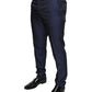 Blue Polyester Formal Tuxedo Pants