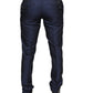 Blue Polyester Formal Tuxedo Pants