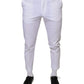 White Cotton Skinny Dress Pants