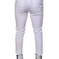 White Cotton Skinny Dress Pants