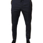 Black Cotton Wool Formal Dress Pants