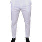 White Cotton Skinny Dress Pants