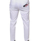 White Cotton Skinny Dress Pants