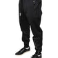 Black Polyester Men Jogger Sweatpants Pants