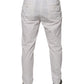 White Cotton Skinny Dress Pants