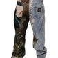 Multicolor Patchwork Camouflage Denim Jeans