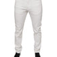 White Cotton Skinny Slim Men Denim Jeans