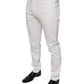 White Cotton Skinny Slim Men Denim Jeans