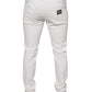 White Cotton Skinny Slim Men Denim Jeans