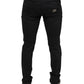 Black Tattered Cotton Skinny Men Denim Jeans