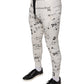 White Printed Cotton Jogger Sweatpants Pants