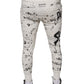 White Printed Cotton Jogger Sweatpants Pants