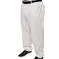 White Cotton Men Dress Tapered Pants