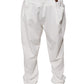 White Cotton Men Dress Tapered Pants