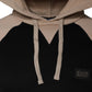 Black Beige Hooded Men Sweatshirt Sweater