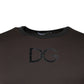 Brown Logo Cotton Crew Neck Pullover Sweater