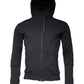 Black Cotton Hooded Men Full Zip Sweater