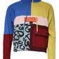 Multicolor Patchwork Men Sweatshirt Sweater