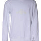 White Embossed Logo Crew Neck Men Sweatshirt Sweater