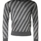 Gray Stripes Long Sleeve Round Neck Pullover Sweater