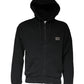 Black Logo Plaque Hooded Full Zip Sweater