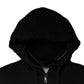 Black Logo Plaque Hooded Full Zip Sweater