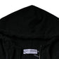 Black Logo Plaque Hooded Full Zip Sweater