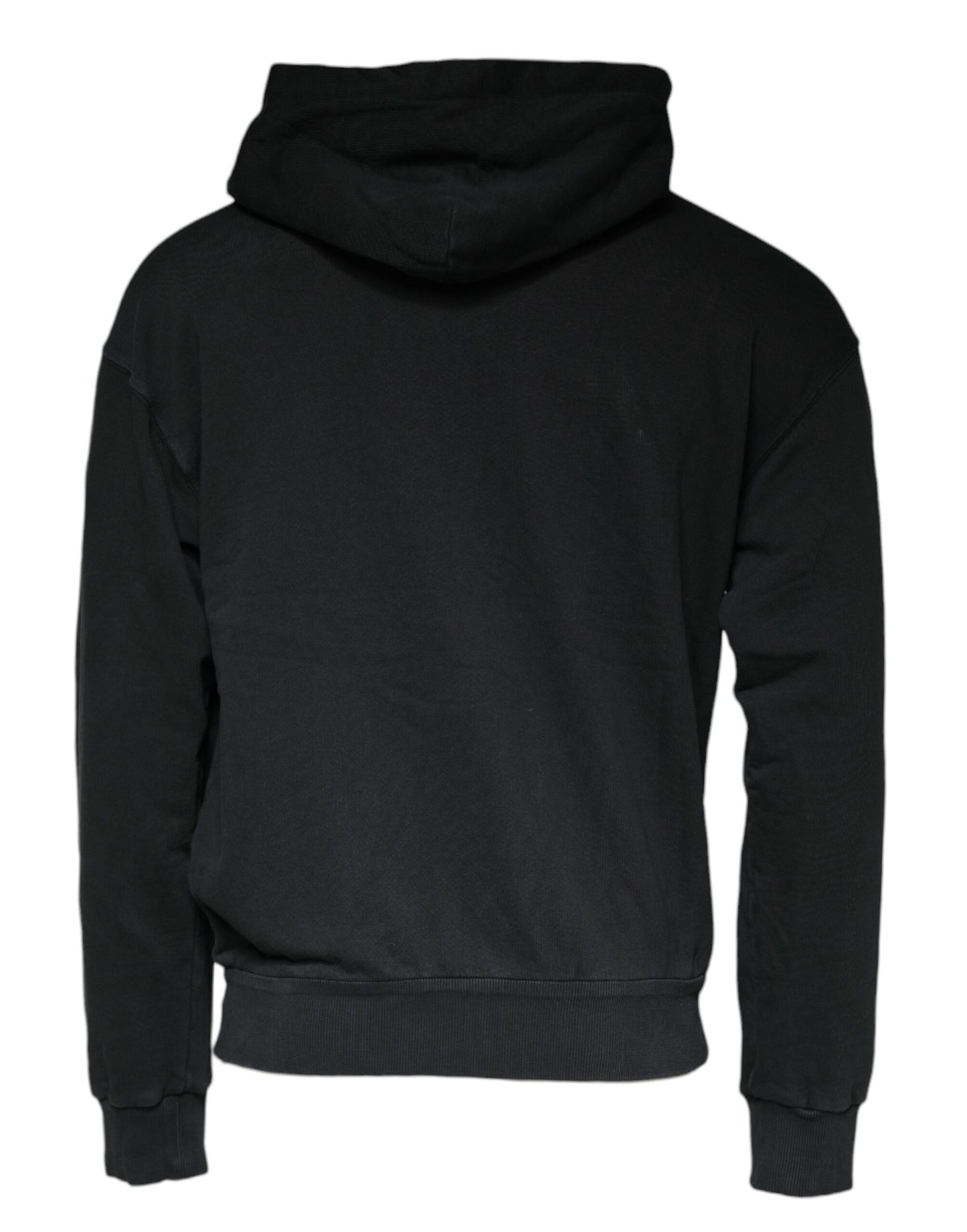 Black Logo Plaque Hooded Full Zip Sweater