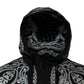 Black White Bandana Hooded Sweatshirt Sweater