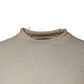 Beige Wool Knit Long Sleeve Round Neck Pullover Sweater